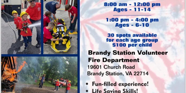 Brandy Station fire dept kids camp 2024